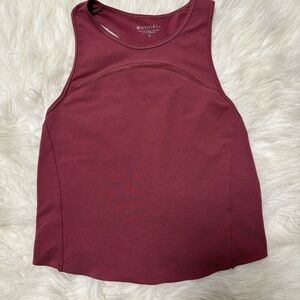 Athleta Maroon Cropped Mesh Tank